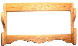 Oak Wooden Wall Gun Rack 2 Place Rifle Shotgun Display - Unfinished - $29.95