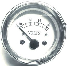 Electrical Volt Gauge in White Face 2&quot; / 52mm chrome bezel - £25.54 GBP