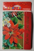 American Greetings 8 Invitations &amp; Envelopes You&#39;re Invited Poinsettia D... - £6.99 GBP