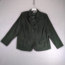 Cato Green Microfiber Suede 4-Button Blazer Jacket Women&#39;s Plus Size 22W... - $27.00