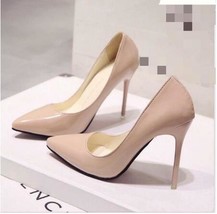 Women Shoes PVC Transparent High Heels Nude 10cm 37 - £25.57 GBP