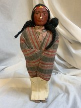 Vintage Bully Good Skookum Native American Indian Composition Doll w/Papoose - £52.69 GBP
