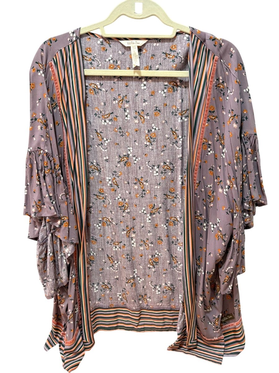 Matilda Jane Along the Way Floral Open Front Kimono Purple XS/S - $33.60