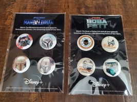 Disneyland Disney Parks Star Wars Night Button Pin set Mandalorian Boba Fett - £20.36 GBP