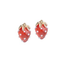 Cute White Pearl Red Strawberry Charm Pendant,Sku#LK1224 - £3.17 GBP