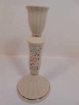 Partylite Spring Blossom Taper Candlestick Holder Ivory Porcelain Pair 8&quot; - £5.42 GBP