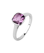 2 ct Natural Amethyst 925 sterling silver cushion checkerboard ring - £21.51 GBP