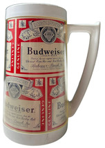 VTG 80s Thermo-Serv Budweiser Beer Stein Mug Tumbler Beverage Cooler Barware - £7.85 GBP