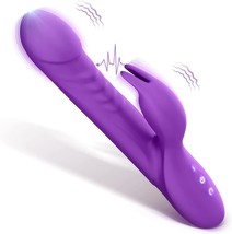 Rabbit Dildo Vibrator for Women - Anal Dildo Vibrator Thrusting Adult (Purple) - £19.63 GBP