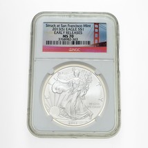 2013(S) Silver Eagle s$1 Early Releases Struck At San Francisco Graded NGC MS70 - $84.03