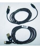 2 BLACK CLOTH RD IPHONE 5 6 6S CHARGER PHONE CORD - $4.70