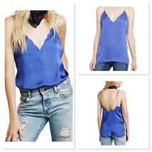 Intimately Free People Womens Sensual Satin Scallop Deep-V Cami Purple H... - $11.47