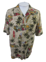 Caribbean Palms Men Hawaiian ALOHA shirt pit to pit 23.5 tropical camp woody car - £12.20 GBP