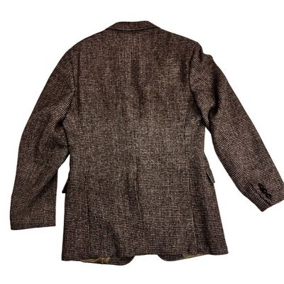 VTG Midcentury Harris Tweed Brown Wool Sport Jacket Cricketeer Sz 42 Scotland Item image 3