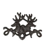 Forged Cast Iron Double Stag Deer Antlers Wall Hooks For Keys Leashes Sc... - £17.27 GBP
