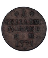 1771 Denmark 1 Skilling Coin In VF, KM# 616.1 - €41,66 EUR 1771 Denmark 1 Skilling Coin In VF, KM# 616.1 - €41,66 EUR