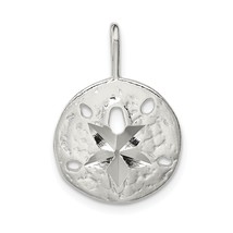 Sterling Silver Sand Dollar Charm &amp; 18&quot; Chain Jewerly 22.5mm x 15.3mm - £18.65 GBP