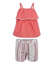 MSRP $17 Penelope Mack Coral &amp; Cream Popover Tank &amp; Shorts Size 12M NWOT - £11.16 GBP