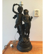 AUGUSTE MOREAU (1834- 1917 ) ANTIQUE BOY&amp;GIRL STATUE - LAMPFOOT 22&#39; - £786.12 GBP