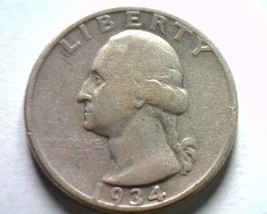 1934 Light Motto Washington Quarter Fine+ F+ Nice Original Coin Bobs Coins - £11.78 GBP