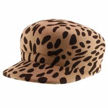 Trendy Apparel Shop Leopard Animal Printed Wool Felt Cadet Cabbie Newsboy Cap -  - £36.07 GBP