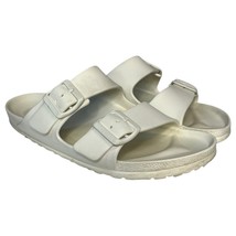 Birkenstock Sandals Womens 7 Arizona Essentials Eva Slip On Two Strap White - $23.75