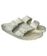 Birkenstock Sandals Womens 7 Arizona Essentials Eva Slip On Two Strap White - $23.75