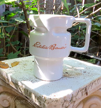 Eddie Bauer Tall White Ceramic Gojo Travel Coffee Mug Cup Logo Outdoors ... - $17.30