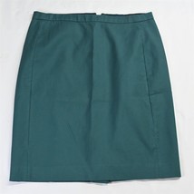 J.CREW 6T Green A3261 No 2 Pencil Lined Cotton Straight Womens Skirt - £15.68 GBP