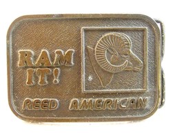 Vintage Ram It Reed American Belt Buckle - $26.72