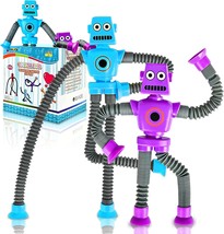 Pop Tubes Sensory Fidget Toys for Kid Toddler 2PCS, Suction Cup Robot Toy Autism - £21.15 GBP