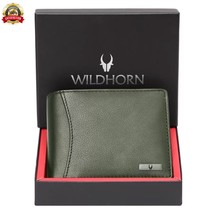 New RFID Bi-Fold Men&#39;s Wallet Genuine Leather 9 Card Slot Olive Green - £26.85 GBP