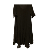 Luna Luz Womens A Line Dress Black Midi Scoop Neck Long Sleeve 100% Line... - £110.43 GBP