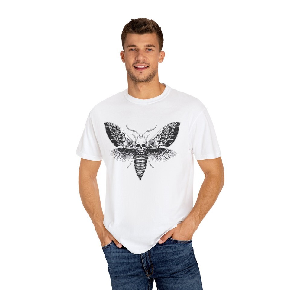 Goth Skull Mothman Shirt, Gothic Apparel, Cryptid Shirt, Folk Horror Shirt Item image 4