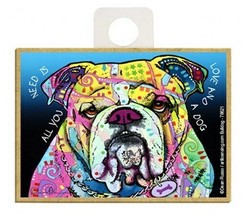 All You Need Is Love And A Dog Bulldog Wood Pop Art Fridge Magnet 2.5x3.... - $5.86