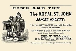 The Royal St. John Sewing Machine 20 x 30 Poster - $25.98