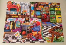 Buffalo Games Aimee Stewart Pixels &amp; Pizza Arcade Games 1000 Piece Jigsaw Puzzle - £19.97 GBP