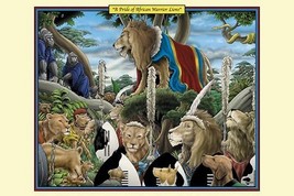 A Pride of African Warrior Lions by Richard Kelly - Art Print - £17.72 GBP+