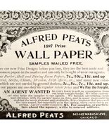 Alfred Peats Wall Paper 1897 Advertisement Victorian Home Decor Agent DW... - €8,58 EUR