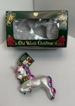 New In Box Olde World Christmas Ornament Prancing Unicorn With Box &amp; Tag - £11.95 GBP