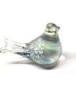 Vintage Hand Blown IRIDESCENT Bird Dove With Feathers Paperweight Figurine - $24.03 CAD