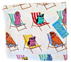 Deborah Connolly Dogs on Striped Chairs Beach Towel 36 x 68-in Bath Gift... - $21.58