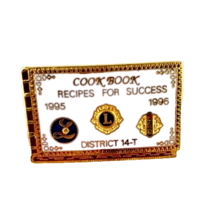 Lions Club Cookbook Recipes for Success 14-T Enamel Pin - $6.93