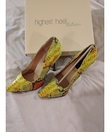Highest Heel Collection Size 10 Green Lime Snake Print Pump - $38.47 CAD
