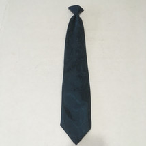Clip on tie vintage necktie blue with swirl pattern - $26.91 CAD