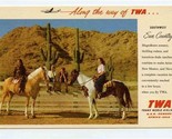 TWA Southwest Sun Country Postcard Horses Cactus Arizona Nevada New Mexico  - £10.84 GBP