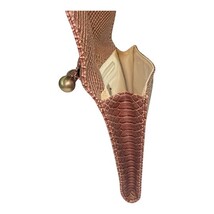 Vintage Zambos & Siega Faux Snakeskin Brown Clutch Bag Metal Handle 13x8x1.5 image 5