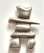 Canada Inukshuk Pewter Tone Pin Inuit Stone Figure Arctic Landmark Souve... - $18.10 CAD