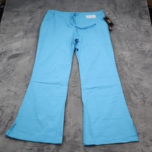 Dickies Pants Womens L Blue Medical Uniform Pull On Flare Scrub Bottoms - $22.75