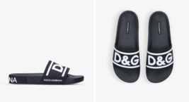 Dolce &amp; Gabbana D&amp;G Logo-Embellished Moulded Sliders Sandals ( 41 ) - £315.79 GBP